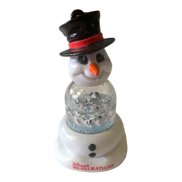 VTG 1996 Disney 101 Dalmatians Sleigh & Snowman Water Globe Toys xmas Ornaments - Picture 11 of 16